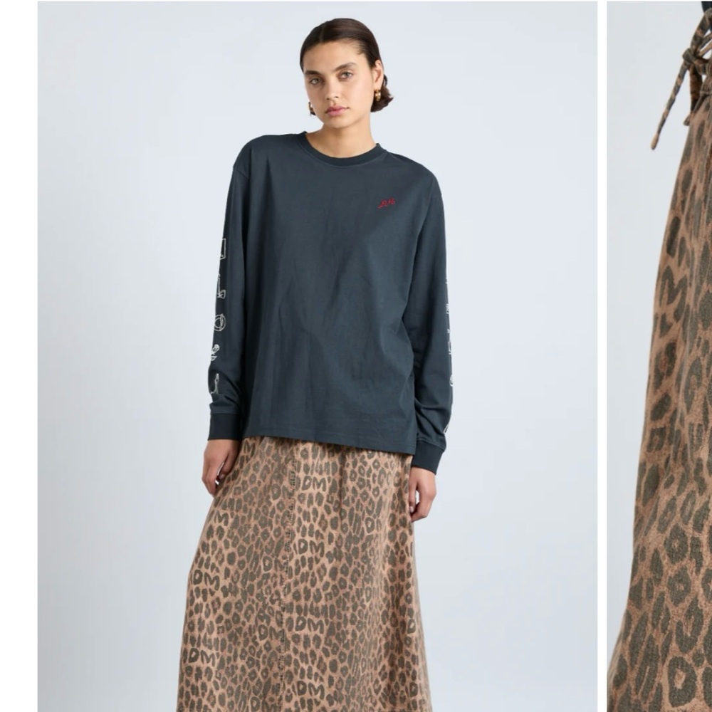 Damson Madder Rafe Leopard Print Midi Skirt 14